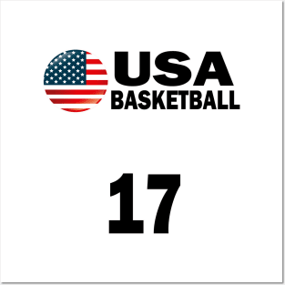 USA Basketball Number 17 T-shirt Design Posters and Art